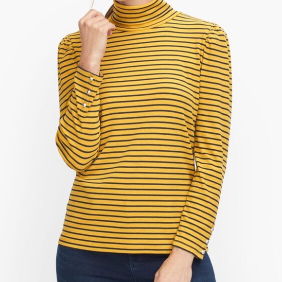 Talbots Sweaters - Talbots Yellow & Black Striped Turtleneck Sweater
Medium - New without tags!